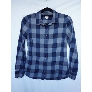 J.Crew The Perfect Shirt Women's Checkered Collar Button down  Blue XS